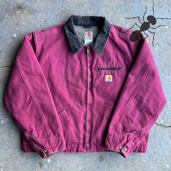Vintage Y2K WJ097 RBY women’s ruby pink Detroit work wear jacket